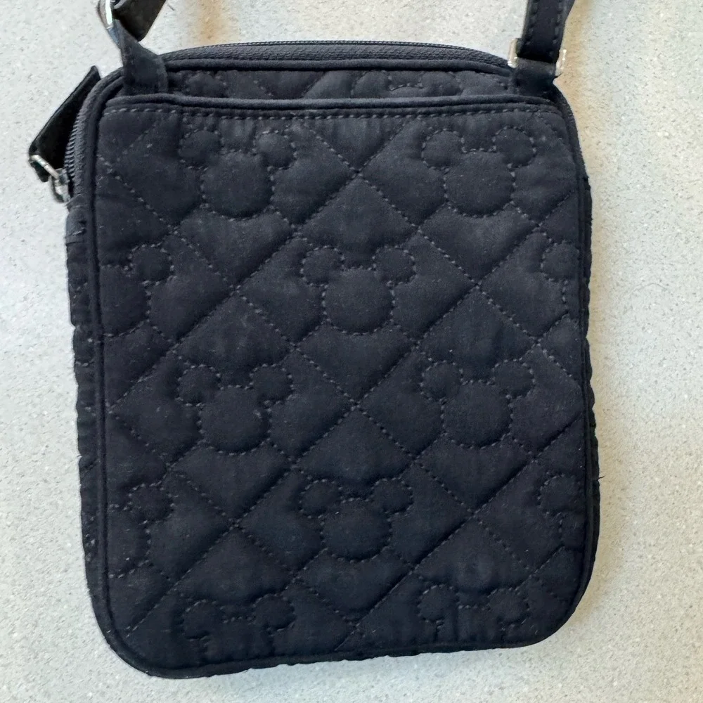 Vera Bradley Disney Mickey Mouse Quilted Crossbody Bag Purse Black Small
